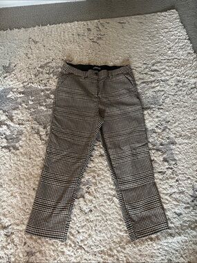 Women’s  capri black & White and brown plaid  Dress Pants